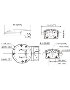 Acheter DAHUA PFB720WA Support mural anticorrosion pour IPC-HDBW8232E-Z-SL 2