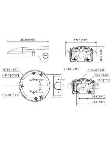 Comprar DAHUA PFB720WA Soporte pared Anticorrosión para IPC-HDBW8232E-Z-SL