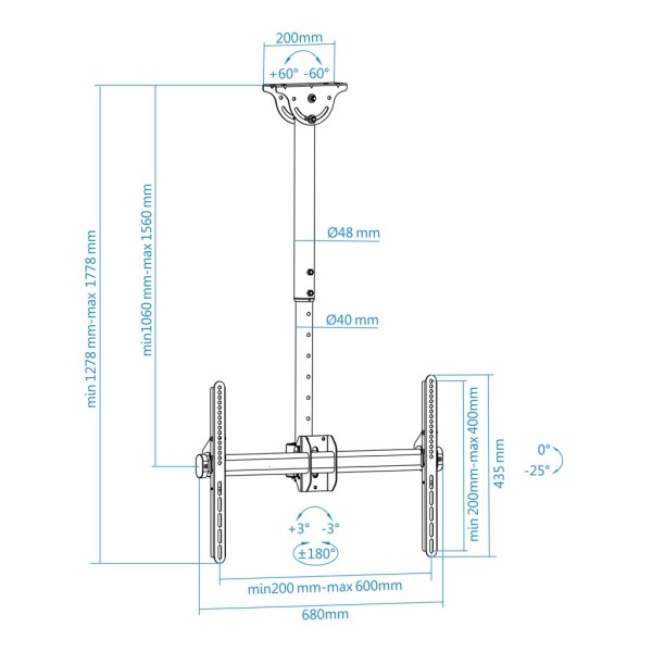 Kaufen OEM LPCE1170TSLI-B Deckenhalterung für Bildschirme 37"-70"