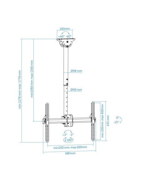 Kaufen OEM LPCE1170TSLI-B Deckenhalterung für Bildschirme 37"-70"