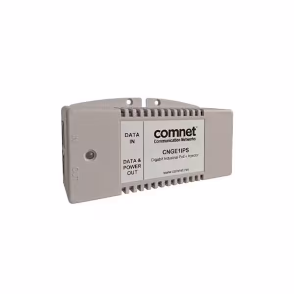 Comprar COMNET CNGE1IPS Industrial 1 Port Gigabit PoE+ Injector 1000BASE-TX, 56VDC @ 30W Output (IEEE802.3at Compliant), -25?C t