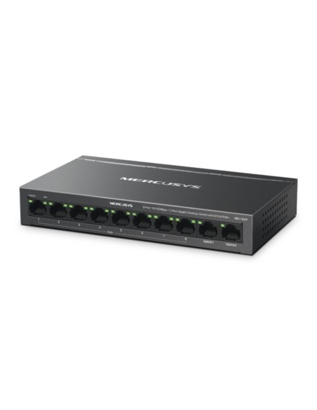 TP-LINK MS110CP Switch Mercusys mit 8 Ports 10/100 Mbit/s + 2 Gigabit-Ports mit 8 PoE-Ports+