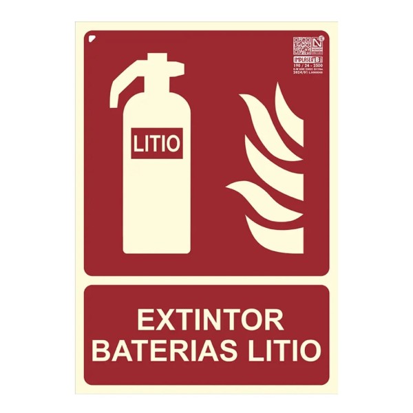 Comprar IMPLASER EX232N-A4 Señal extintor baterías litio 29,7x21cm