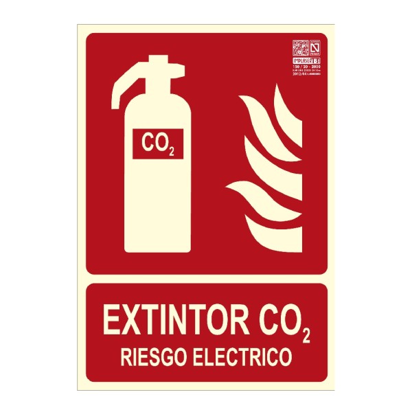 Acheter IMPLASER EX219N-A4 Panneau extincteur CO2 risque électrique 29,7x21 cm