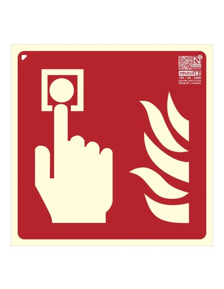 Comprar IMPLASER EX209N-20M Señal pulsador de alarma 42x42cm. 20m