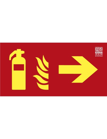Kaufen IMPLASER EX202L Feuerlöscher-Schild Klasse A mit Pfeil nach rechts 32x16 cm