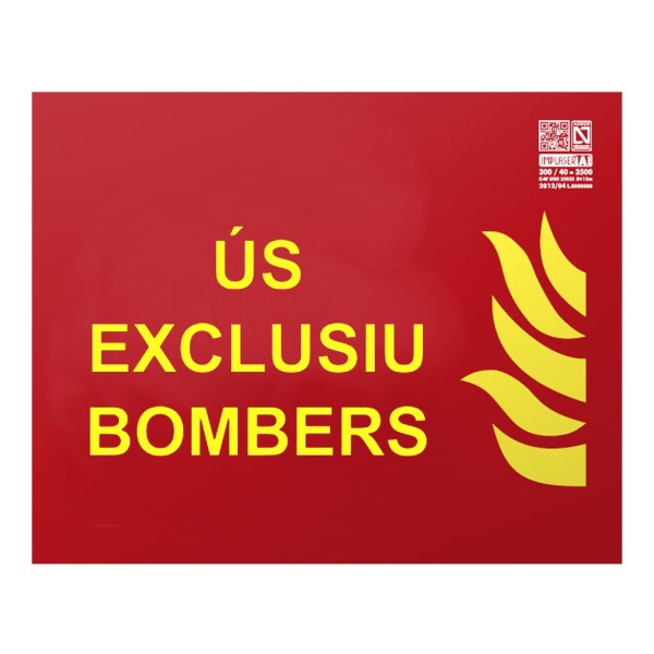 Comprar IMPLASER EX218L-CAT Senyal us exclusiu bombers en català Clase A 25x20cm