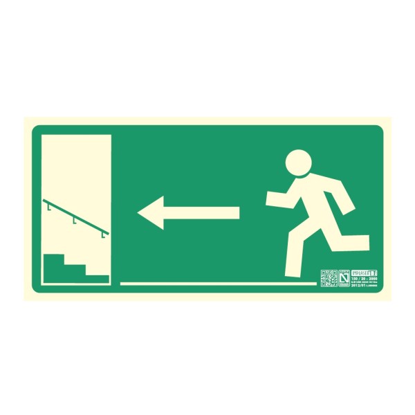 Kaufen IMPLASER EV260N Ausgangsschild Treppe links aufwärts 32×16 cm