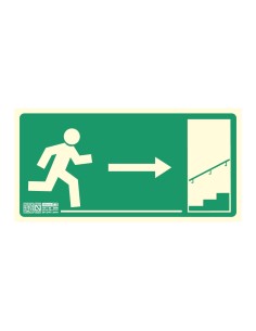 Kaufen IMPLASER EV261N Schild „Ausgang Treppe aufwärts rechts“ 32x16 cm