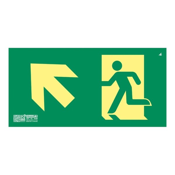 Kaufen IMPLASER EV360L Ausgangsschild Aufwärts Rampe oder Treppe links Klasse A 32×16 cm