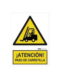 Acheter IMPLASER AD07-A4 Panneau « ATTENTION ! passage de chariot élévateur » 29,7 × 21 cm