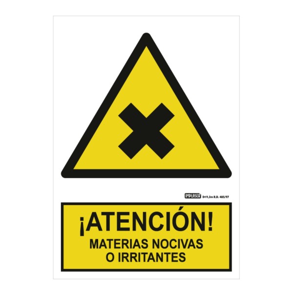 Acheter IMPLASER AD14-A4 Panneau « ATTENTION ! » matières nocives ou irritantes 29,7 × 21 cm