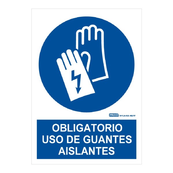 Kaufen IMPLASER OB05-A4 Schild „Schutzhandschuhe tragen“ (isolierende Handschuhe) 29,7 × 21 cm