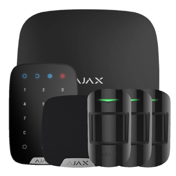 Comprare AJAX HUBKIT-RENOVE-BL1 Ajax HubKit Renove nero. Hub + 3 MotionProtect + KeyPad + HomeSiren