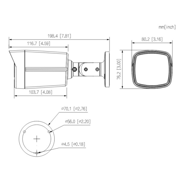 Acheter DAHUA HAC-HFW1239TLM-LED-0280B Caméra tube HDCVI 4EN1 2M 1080P FULL COLOR 2.0 Starlight LED 40 m 2.8mm IP67