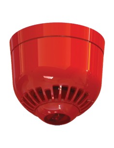 Acheter KIDDE COMMERCIAL ASC2366 sirène analogique avec flash à monter au plafond. Base à profil bas. Couleur rouge avec lentill