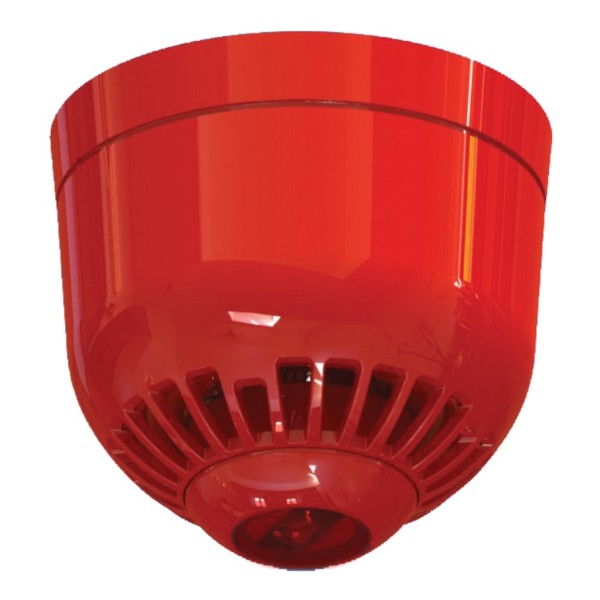 Acheter KIDDE COMMERCIAL ASC2366 sirène analogique avec flash à monter au plafond. Base à profil bas. Couleur rouge avec lentill