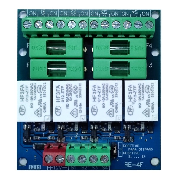 Kaufen GL-SEGURIDAD RE-4F 4-Relais-Modul mit Sicherung. Stromversorgung mit 12 V