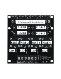 Acheter GL-SEGURIDAD RE-4F24 Module 4 relais avec fusible. Alimentation 24 V 2