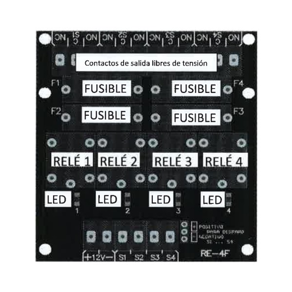 Kaufen GL-SEGURIDAD RE-4F24 4-Relais-Modul mit Sicherung. Versorgung mit 24 V