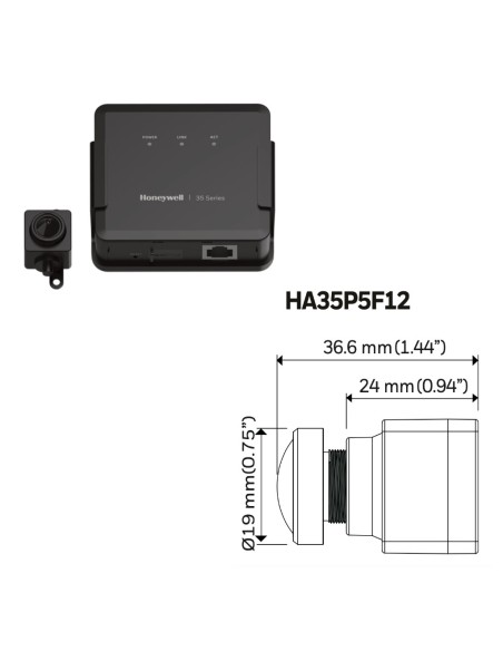 Acheter HONEYWELL HA35P5F12 Mini-caméra IP série 35 Pinhole FishEye 5 MP 1.22mm H265 WDR PoE 12 Vcc Audio E/S