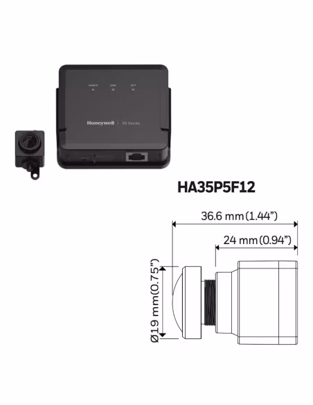 Comprar HONEYWELL HA35P5F12 Minicamara IP serie 35 Pinhole FishEye 5MP 1.22mm H265 WDR PoE 12Vdc Audio E/S