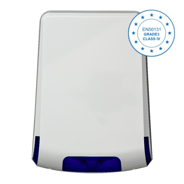 Comprar TELETEK SR300BBM Sirena Exterior Flasch Azul Vertical. Batería integrada 9V. Grado 3