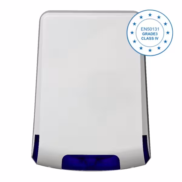 Acheter TELETEK SR300BBM Sirène extérieure flash bleu vertical. Batterie intégrée 9 V. Grade 3