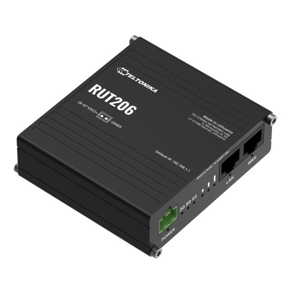 Comprar TELTONIKA RUT206 Router Teltonika Industrial 4G LTE 2xSIM Wi-Fi4 2xRJ45 RS232 RS485