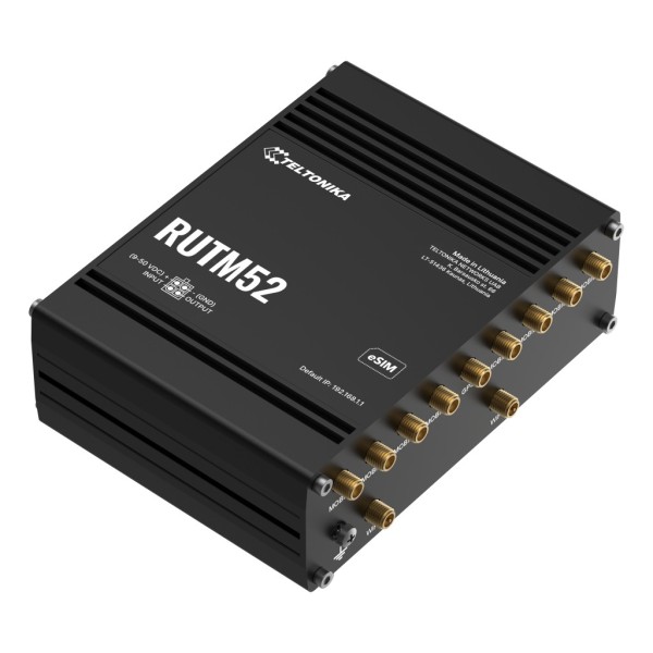 Acheter TELTONIKA routeur industriel RUTM52 Teltonika 5G/DUAL 2xSIM eSIM Wi‑Fi 5 5xRJ45 GPS 1xE/S numérique