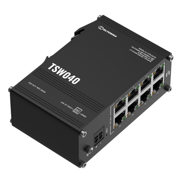 Acquistare TELTONIKA TSW040 Switch Teltonika Industriale 8 porte 10/100 PoE+ Non gestito