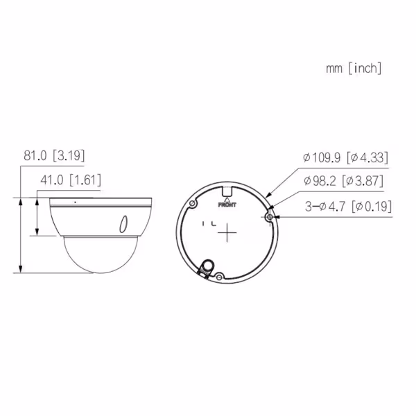 Acheter DAHUA IPC-HDBW2649E-S-IL-0280B Dôme IP H265 6 Mpx WDR Éclairage double LED 30 m / IR 30 m 2.8mm IK10 IP67 PoE SD IA