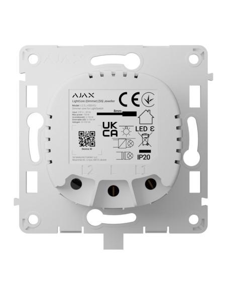 Acquista AJAX LIGHTSWITCH-LIGHTCORE-DIMMER-WH Ajax LightSwitch LightCore Dimmer Jeweller. Colore bianco