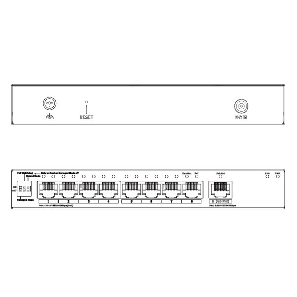 Acquistare DAHUA CS4009-8GT-110 Switch PoE 8 porte Gigabit + 1 RJ45 Uplink Gigabit 110W gestibile in Cloud Layer2
