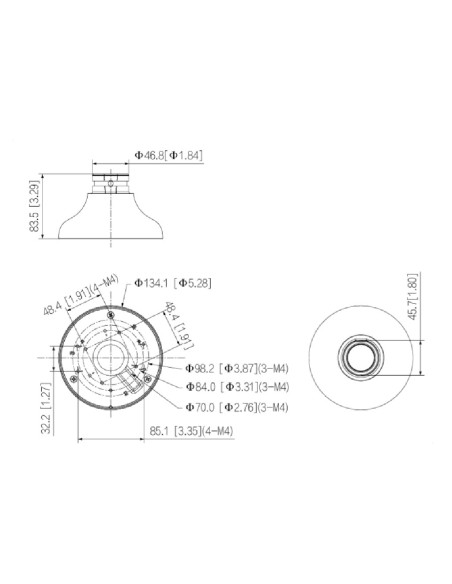 Kaufen DAHUA PFA106-V2 Montageadapter für HDBW1/2/3/5 HDW1/2/3/5/ PFB220C PFB305W