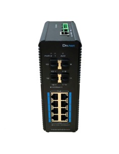 Acheter DRNET ISGE12L2-8P-144W Switch PoE industriel 8 ports Gigabit + 4 SFP Gigabit 144 W gérable couche 2