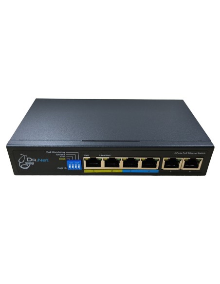 Acheter DRNET CSFE06-4P-60W Switch PoE 4 ports 10/100 + 2 uplinks 10/100 60W non géré