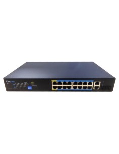 Comprar DRNET CSFE18-16P-200W Switch PoE 16 puertos 10/100 + 2 Combo Gigabit RJ45/SFP Uplink 200W No_Gestionable