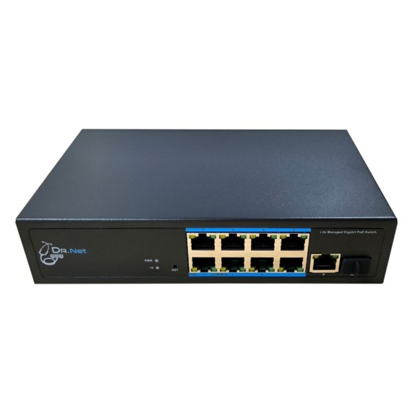 Kaufen Sie DRNET CSGE10S-8P-120W PoE-Switch mit 8 Gigabit-Ports + 2 Uplink-Ports (+1 RJ45 + 1 SFP), 120 W, verwaltbar