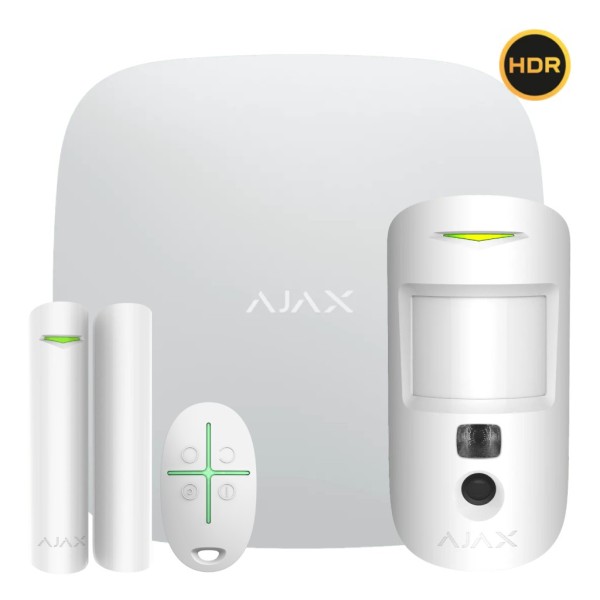 Acquista AJAX STARTERKIT-CAM-PLUS-HDR-WH Ajax StarterKit Cam Plus Bianco. Hub 2 Plus + MotionCam-HDR + DoorProtect + SpaceContro