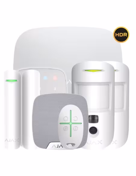 Comprar AJAX HUB2KIT-DP-PRO-HDR-WH1 Kit Ajax blanco. Hub 2 2G + 2MotionCam-HDR + DoorProtect Plus + SpaceControl + KeyPad + Home