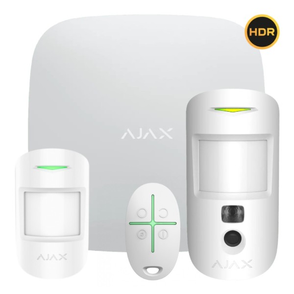 Acquistare AJAX STARTERKIT-CAM-MP-HDR-WH1 Kit Ajax bianco. Hub 2 + MotionCam-HDR + MotionProtect + SpaceControl