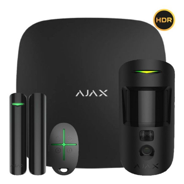 Acquista AJAX STARTERKIT-CAM-HDR-BL Ajax StarterKit Cam Nero. Hub 2 2G + MotionCam-HDR + DoorProtect + SpaceControl