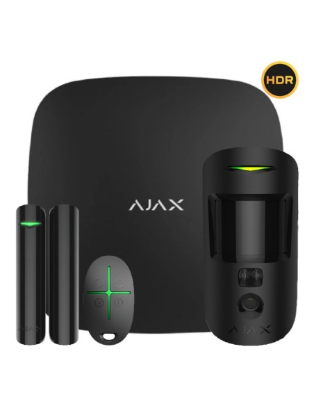 Comprar AJAX STARTERKIT-CAM-HDR-BL Ajax StarterKit Cam Negro. Hub 2 2G + MotionCam-HDR + DoorProtect + SpaceControl