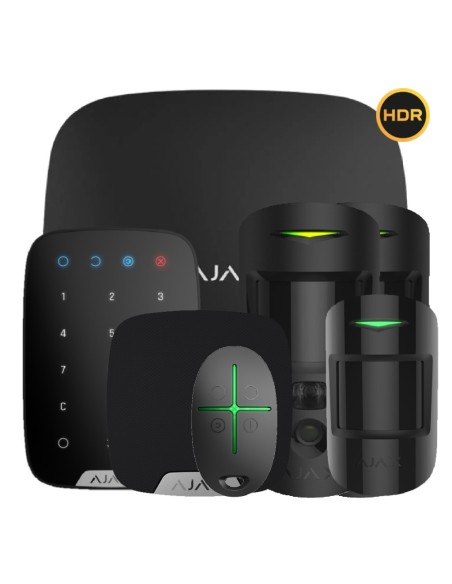 Comprar AJAX HUB2KIT-MP-PRO-HDR-BL1 Kit Ajax negro. Hub 2 + 2MotionCam-HDR + MotionProtect + SpaceControl + KeyPad + HomeSiren