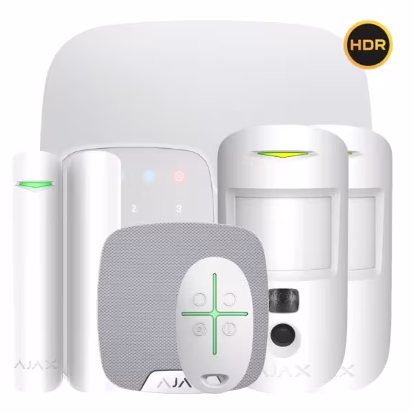 Comprar AJAX HUB2KIT4G-DP-PHOD-SC-HDR-WH Kit Ajax blanco. Hub2 4G + 2MotionCam HDR PHOD + DoorProtect Plus + SpaceControl + KeyP
