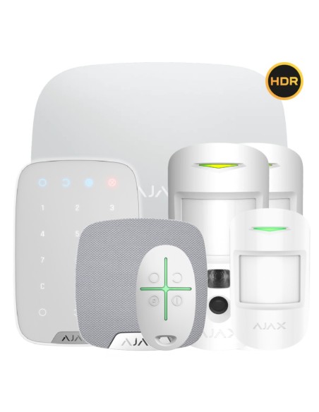 Acquistare AJAX HUB2KIT4G-MP-PHOD-SC-HDR-WH Kit Ajax bianco. Hub2 4G + 2MotionCam HDR PHOD + MotionProtect + SpaceControl + KeyP