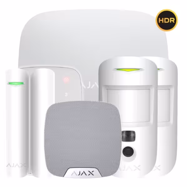 Comprar AJAX HUB2KIT4G-DP-PHOD-HDR-WH1 Kit Ajax blanco. Hub 2 4G + 2MotionCam HDR PhOD + DoorProtect + KeyPad + HomeSiren