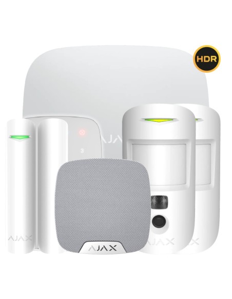 Acquistare AJAX HUB2KIT4G-DP-PHOD-HDR-WH1 Kit Ajax bianco. Hub 2 4G + 2MotionCam HDR PhOD + DoorProtect + KeyPad + HomeSiren