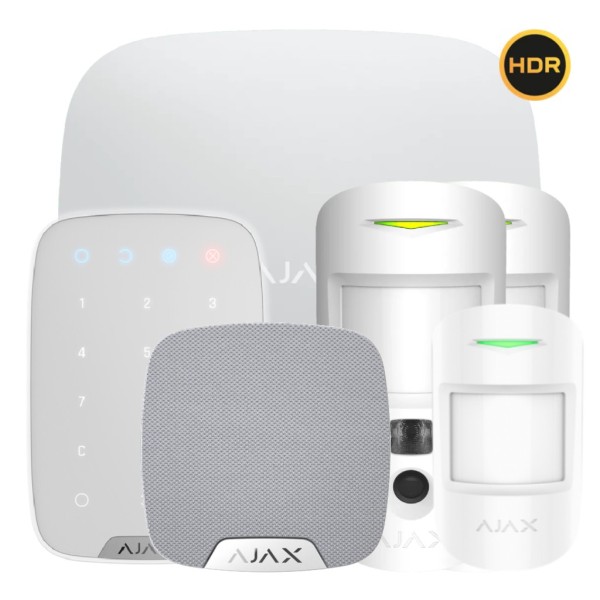 Acheter le kit Ajax blanc AJAX HUB2KIT4G-MP-PHOD-HDR-WH1. Hub 2 4G + 2MotionCam HDR PhOD + MotionProtect + KeyPad + HomeSiren